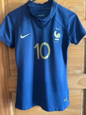 Nike Navy & Gold Mbappé #10 France Team Soccer Jersey